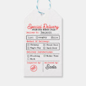 Noordpool Santa Kerstmis gepersonaliseerd Cadeaulabel (Voorkant)