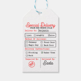 Noordpool Santa Kerstmis gepersonaliseerd Cadeaulabel