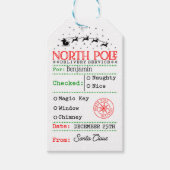 Noordpool Santa Kerstmis gepersonaliseerd Cadeaulabel (Voorkant)