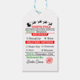 Noordpool Santa Kerstmis gepersonaliseerd Cadeaulabel