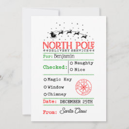 Noordpool Santa Kerstmis gepersonaliseerd Feestdagenkaart
