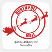 Noordpool Santa mail rendier Kerst sticker (Voorkant)