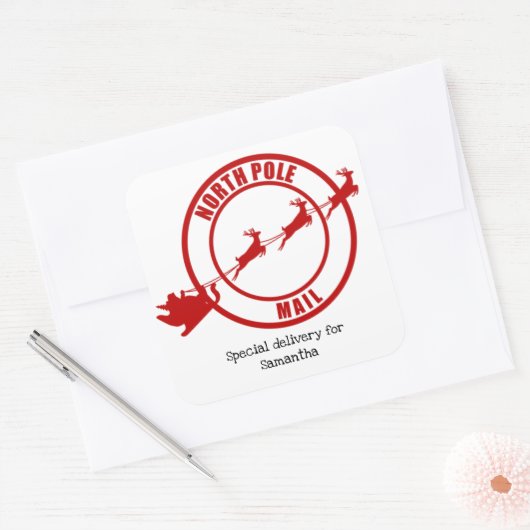 Noordpool Santa mail rendier Kerst sticker (Envelop)