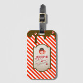 Noordpool Santa Shop Grappige Kerst Elf Gemaakt Bagagelabel (Voorkant (verticaal))