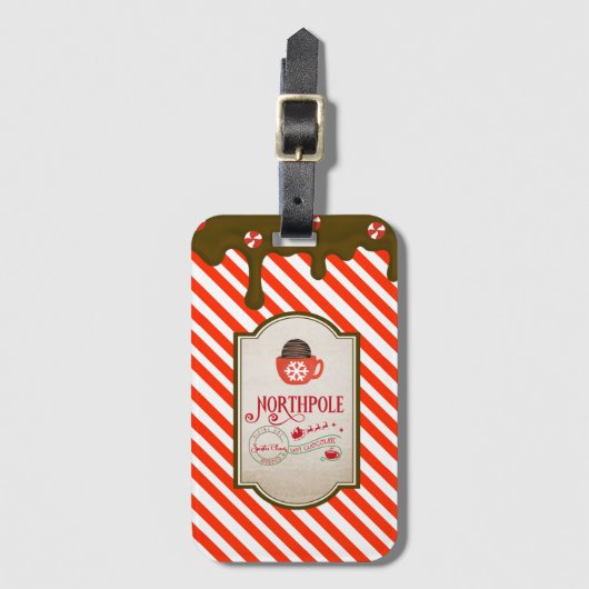 Noordpool Santa Shop Grappige Kerst Elf Gemaakt Bagagelabel (Voorkant (verticaal))