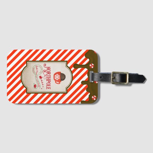 Noordpool Santa Shop Grappige Kerst Elf Gemaakt Bagagelabel (Voorkant (horizontaal))