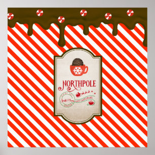 Noordpool Santa Shop Grappige Kerst Elf Gemaakt Poster