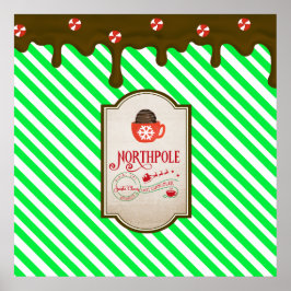 Noordpool Santa Shop Grappige Kerst Elf Gemaakt Poster