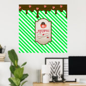 Noordpool Santa Shop Grappige Kerst Elf Gemaakt Poster (Thuiskantoor)