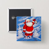 Noordpool Santa Vierkante Button 5,1 Cm (Voorkant /achterkant)