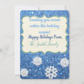 Noordpool Sneeuw Wereldbol Vakantie Groeten Aankondiging (Achterkant)