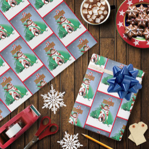 Noordpool Sneeuwman Draak Pinguïn Kerstmis Cadeaupapier