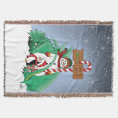 Noordpool Sneeuwman Draak Pinguïn Kerstmis Deken (Voorkant)