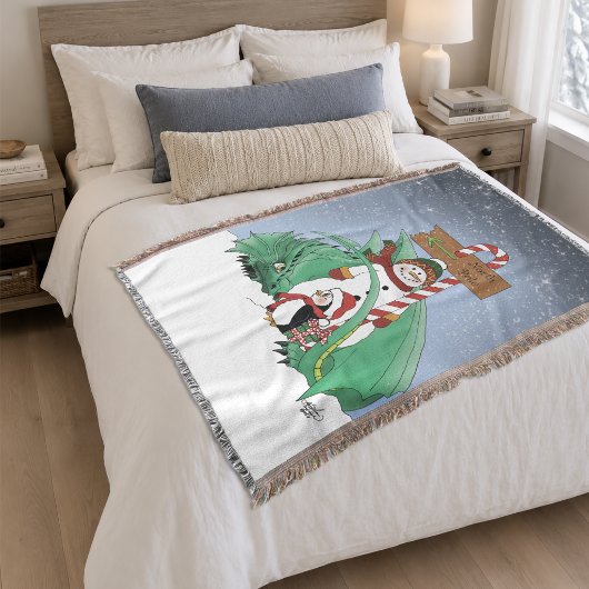 Noordpool Sneeuwman Draak Pinguïn Kerstmis Deken
