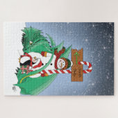 Noordpool Sneeuwman Draak Pinguïn Kerstmis Legpuzzel (Horizontaal)