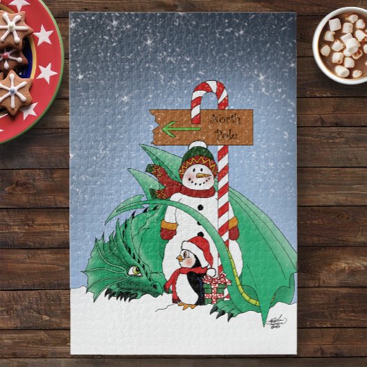 Noordpool Sneeuwman Draak Pinguïn Kerstmis Legpuzzel