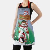 Noordpool Sneeuwman Draak Pinguïn Kerstmis Schort (Insitu)