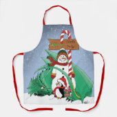 Noordpool Sneeuwman Draak Pinguïn Kerstmis Schort (Voorkant)