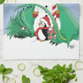 Noordpool Sneeuwman Draak Pinguïn Kerstmis Theedoek (Gevouwen)