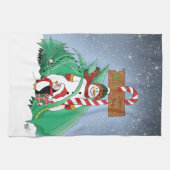 Noordpool Sneeuwman Draak Pinguïn Kerstmis Theedoek (Horizontaal)