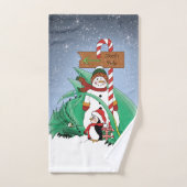 Noordpool Sneeuwman Dragon Pinguïn Kerstmis Bad Handdoek (Handdoek)