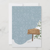 Noordpool Sneeuwman Uitnodiging (Achterkant)