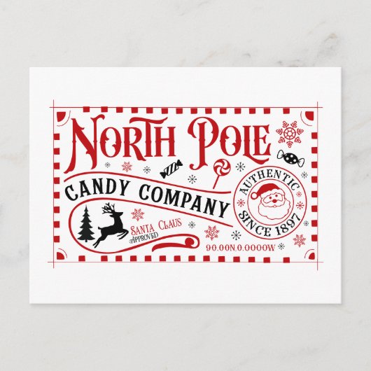 Noordpool snoep bedrijf feestdagenkaart (Voorkant)