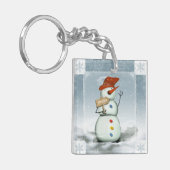 Noordpool Snowman Acrylische Sleutelhanger (Voorkant Links)