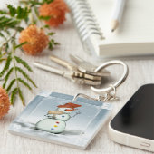 Noordpool Snowman Acrylische Sleutelhanger (Voorkant Rechts)