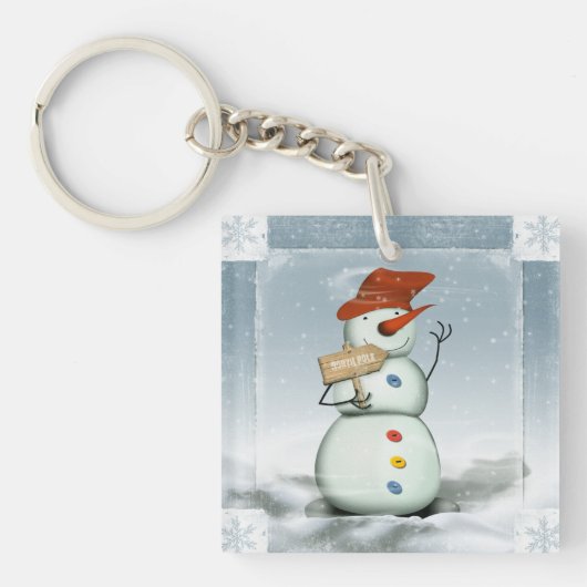 Noordpool Snowman Acrylische Sleutelhanger (Voorkant)