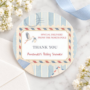 Noordpool Special Delivery Baby Shower Decoratie Ronde Sticker