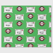 Noordpool Speciale bezorging Naam kind Groen Rood Cadeaupapier (Vlak)