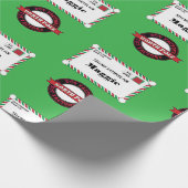 Noordpool Speciale bezorging Naam kind Groen Rood Cadeaupapier (Hoek)