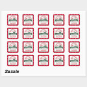 Noordpool Speciale Kerstman Levering Gestippeld Vierkante Sticker (Vel)
