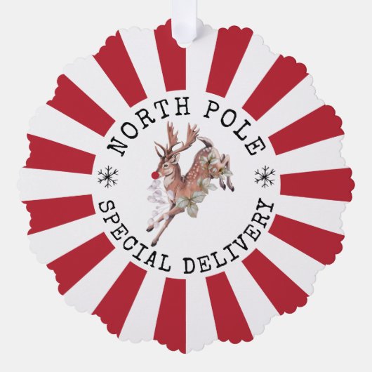 Noordpool Speciale levering Rudolph Kerstmis Ornament Kaart (Voorkant)