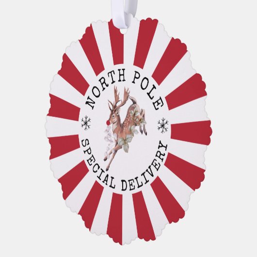 Noordpool Speciale levering Rudolph Kerstmis Ornament Kaart (Links)