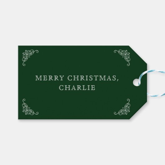 Noordpool Speciale levering Santa Green Kerstmis Cadeaulabel (Voorkant (Horizontaal))