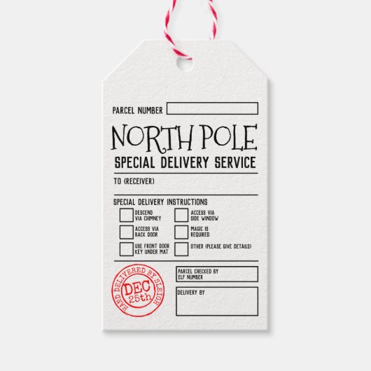 Noordpool speciale levering service Kerstmis label Cadeaulabel (Voorkant)