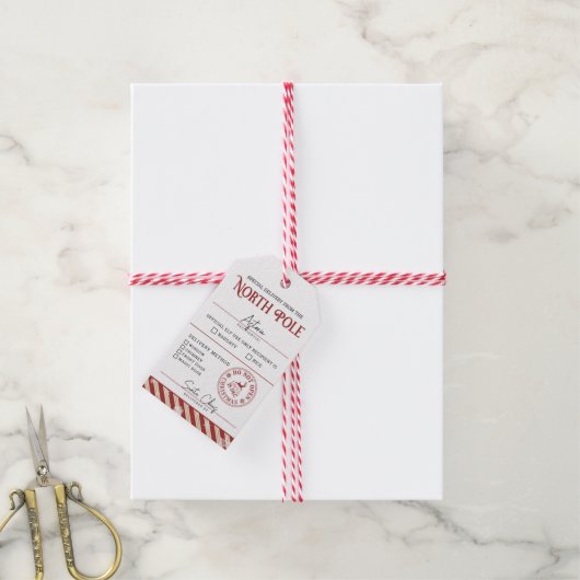 Noordpool speciale levering stoute of leuke kerstm cadeaulabel (Met Touw)