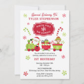 Noordpool Speelgoed Express trein 1e verjaardagsfe Kaart (Voorkant)