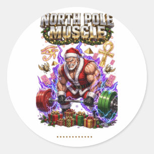 Noordpool Spier Funny Kerst Gym T-shirt Ronde Sticker