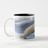 Noordpool, Spitsbergen, Polar Beer uitbreiding Tweekleurige Koffiemok (Links)