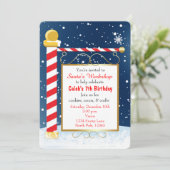 Noordpool tekent uitnodiging voor kerstfeest (Staand voorkant)