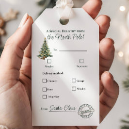Noordpool trendy kerstboom naam cadeaukaartje cadeaulabel