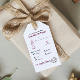 Noordpool trendy Magenta Kerstmis Naam Gift Label Cadeaulabel