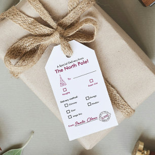 Noordpool trendy Magenta Kerstmis Naam Gift Label Cadeaulabel