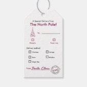Noordpool trendy Magenta Kerstmis Naam Gift Label Cadeaulabel (Voorkant)