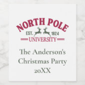 Noordpool Universiteit Grappige Kerstvakantie Wijn Etiket (Enkel label)