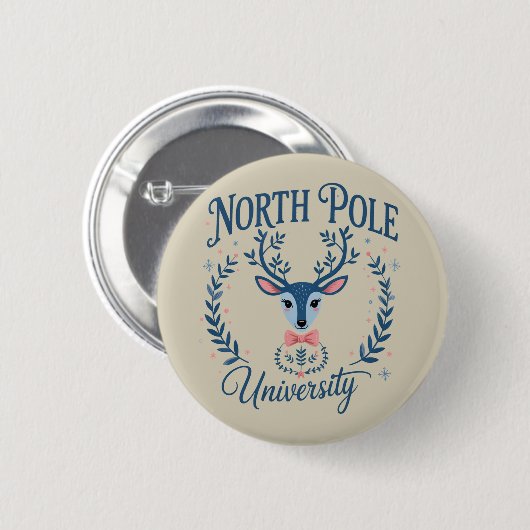Noordpool Universiteit Kerst Chinoiserie Rendier Ronde Button 5,7 Cm (Voorkant /achterkant)