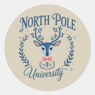 Noordpool Universiteit Kerst Chinoiserie Rendier Ronde Sticker